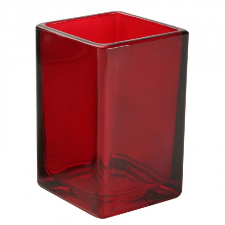 VASO ROJO TRANSPARENTE