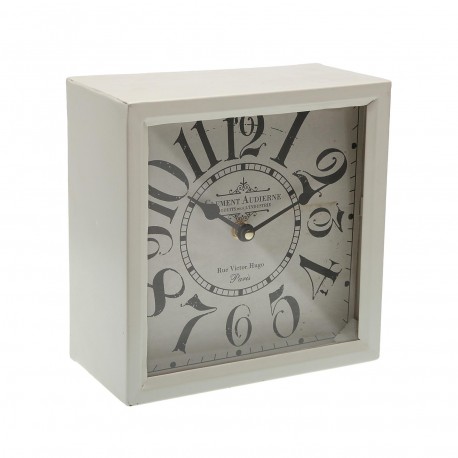 RELOJ SOBREMESA BLANCO CUADRAD