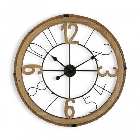 RELOJ PARED MADERA/CUERDA 70CM