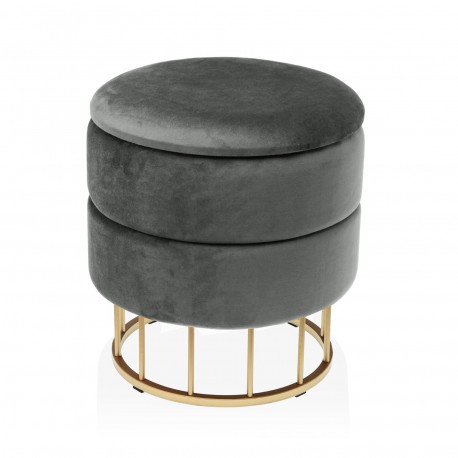 PUFF GRIS OSCURO PIE METAL