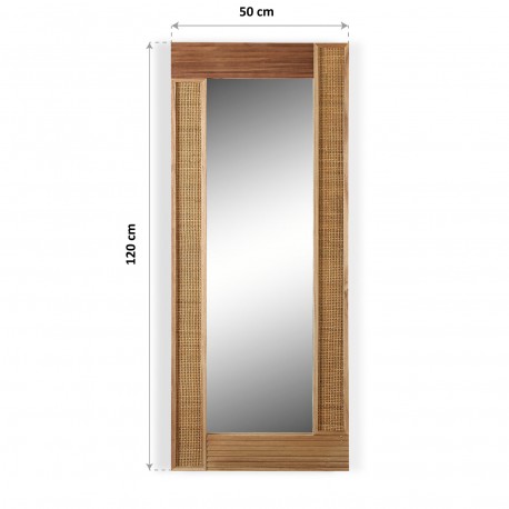 ESPEJO RATTAN 50X120
