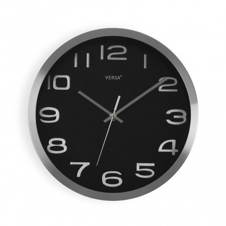 RELOJ ALUMINIO NEGRO 30CM