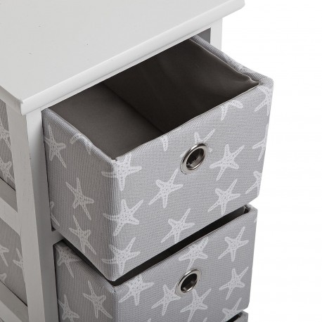 CAJONERA 3 CESTAS STARFISH WHI