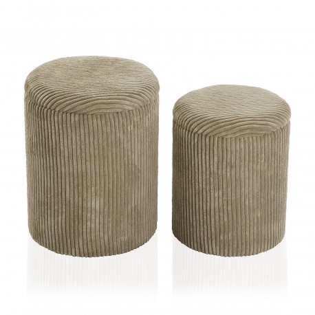 SET 2 PUFFS BEIGE