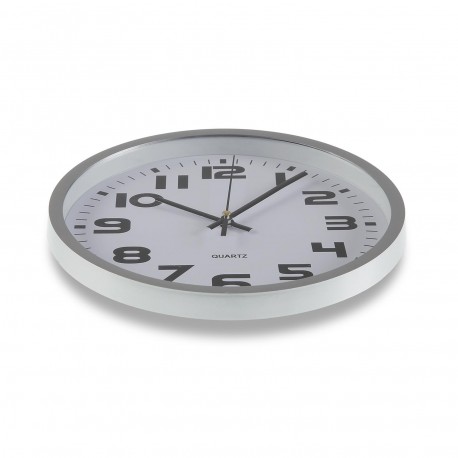 RELOJ COCINA PLATA 25 CM