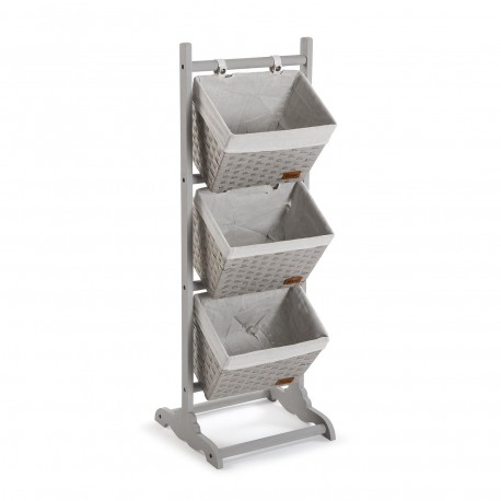 MUEBLE BAÑO 3 CESTAS GRIS