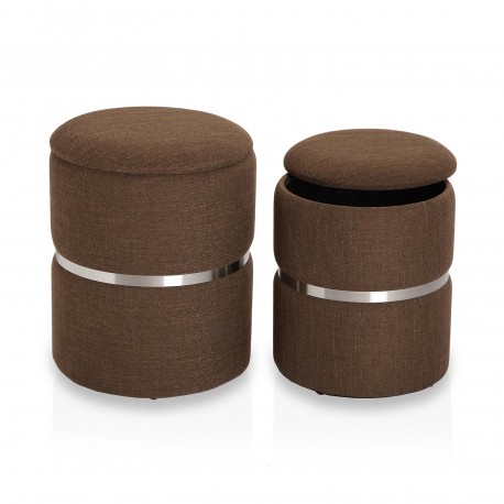 SET 2 PUFFS MARRON ALMACENAJE