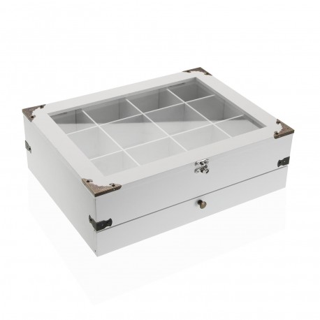 JOYERO MADERA BLANCO COFRE
