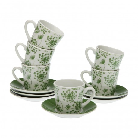 SET 6 TAZAS CAFE C/P  AMANDA