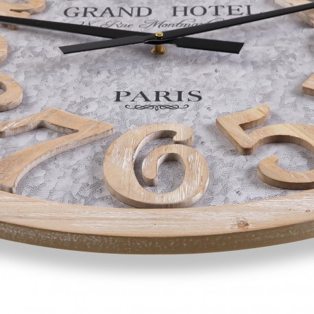 RELOJ PARED MADERA 60 CM HOTEL