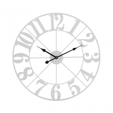 RELOJ PARED METAL BLANCO 50CM