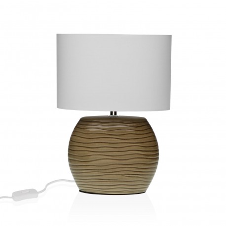 LAMPARA CERAMICA RAYAS MARRON