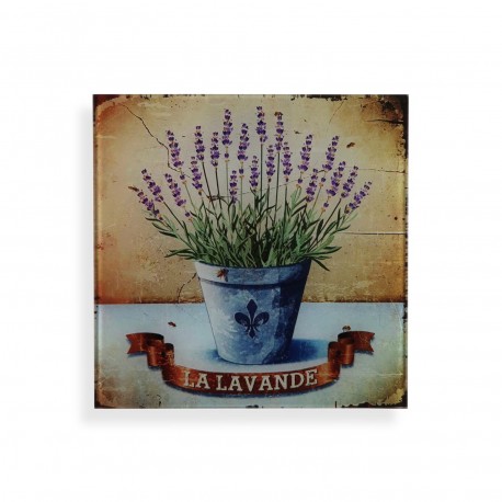 CUADRO CRISTAL LAVANDA 30X30