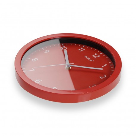 RELOJ DE PARED ROJO 25CM
