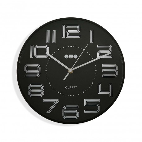 RELOJ DE PARED NEGRO 30CM DIA.