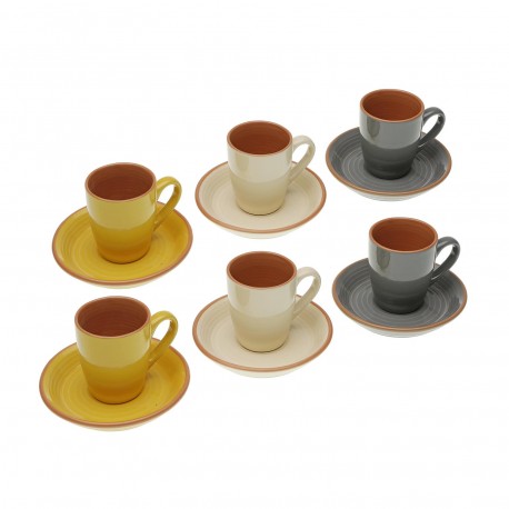 SET 6 TAZAS CAFÉ C/PLATO CORIN