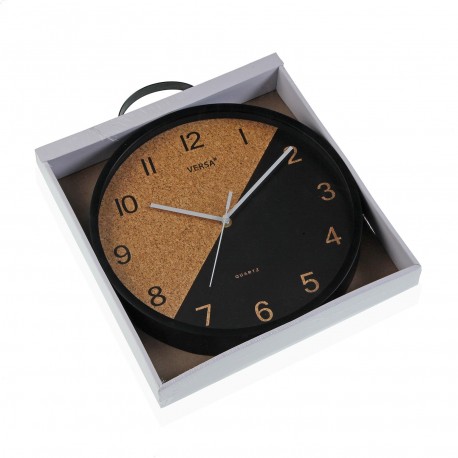 RELOJ COCINA NEGRO CORK 30 CM