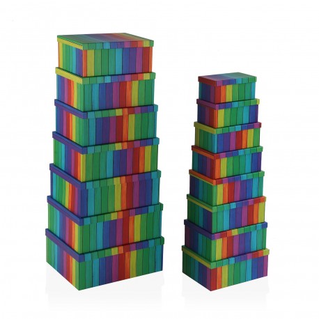 SET 15 CAJAS CARTON RAINBOW