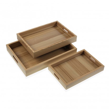 SET 3 BANDEJAS  MDF DARK 40 x 30