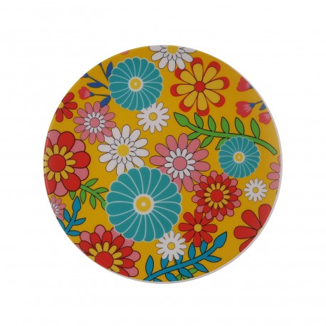 PLATO AMARILLO FLORES  20CM