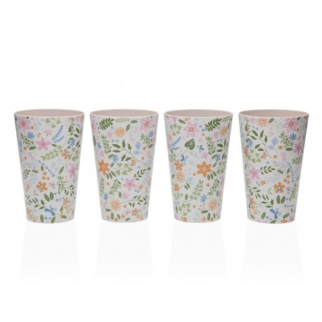 SET 4 VASOS FLORES