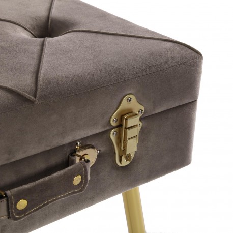 PIE DE CAMA GRIS CLARO VELVET