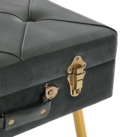 PIE DE CAMA GRIS OSCURO VELVET