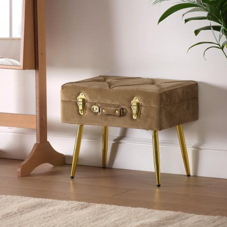 PIE DE CAMA MARRON VELVET