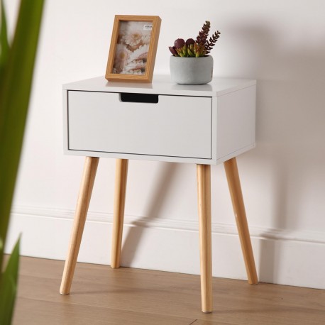 MESA AUXILIAR CUADRADA BLANCA