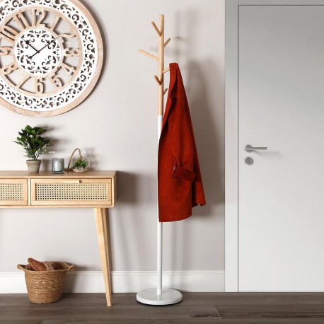 PERCHERO BLANCO Y MADERA MALMÖ