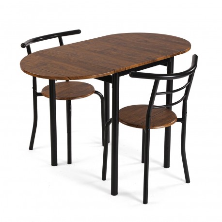 JUEGO MESA/2 SILLAS NEGRO