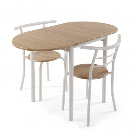 JUEGO MESA/2 SILLAS BLANCO