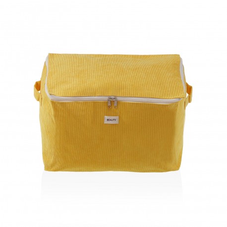 CAJA ALMACENAMIENTO CORDUROY AMARILLA  M