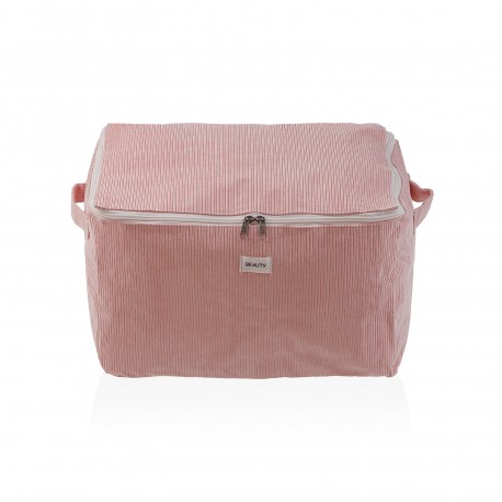 CAJA ALMACENAMIENTO CORDUROY ROSA  M