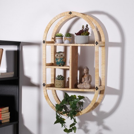 ESTANTERIA OVALADA RATTAN