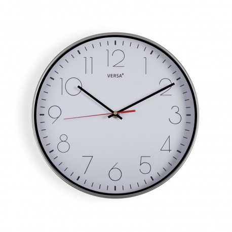 RELOJ BLANCO/ PLATEADO 30,5 CM