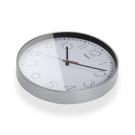 RELOJ BLANCO/ PLATEADO 30,5 CM
