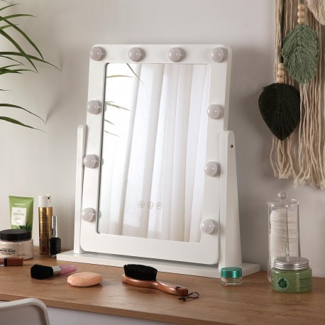ESPEJO RECTANGULAR CON LUCES GLAM