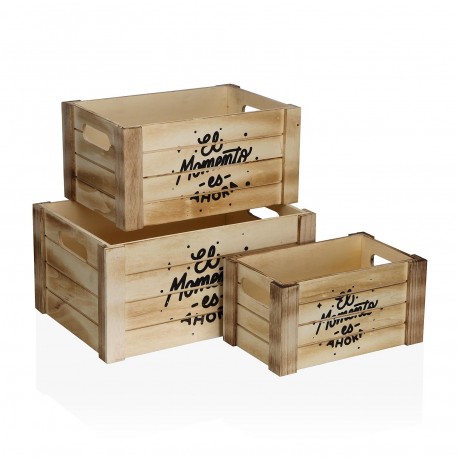 SET 3 CAJAS MADERA EL MOMENTO ES AHORA