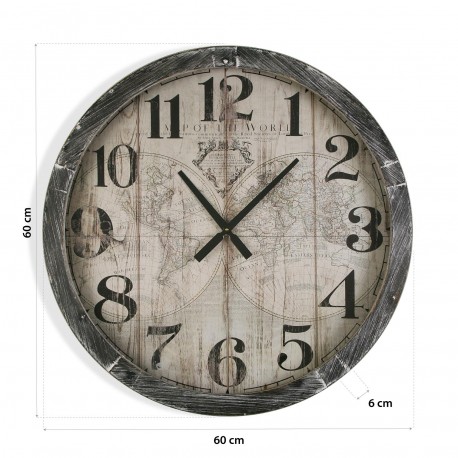 RELOJ PARED MAP WORLD 76,5CM