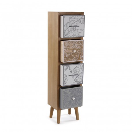 COMODA DE 4 CAJONES PALM GREY