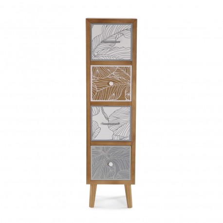 COMODA DE 4 CAJONES PALM GREY