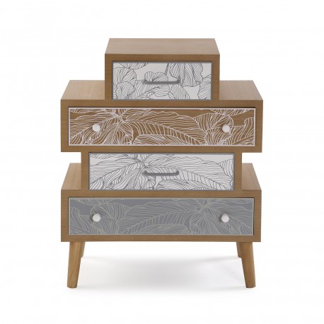 COMODA DE 4 CAJONES PALM GREY