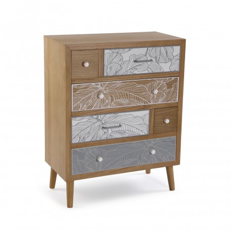 COMODA DE 6 CAJONES PALM GREY
