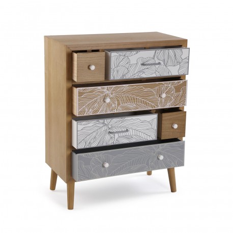 COMODA DE 6 CAJONES PALM GREY