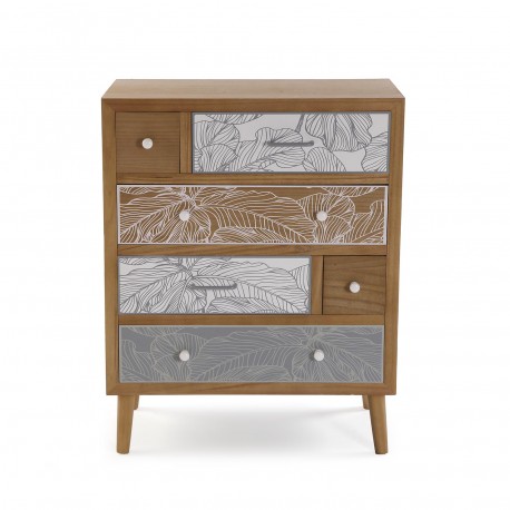 COMODA DE 6 CAJONES PALM GREY