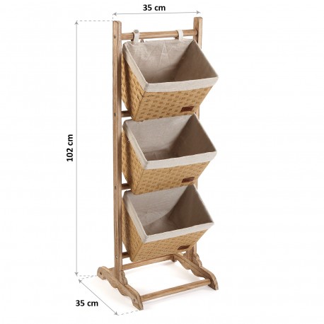 MUEBLE BAÑO 3 CESTAS MARRON CL