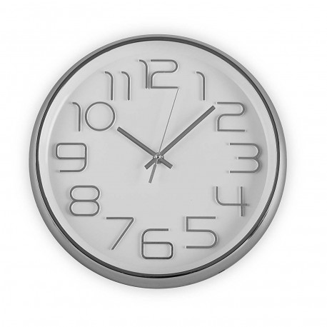 RELOJ COCINA PLATA 30 CM.