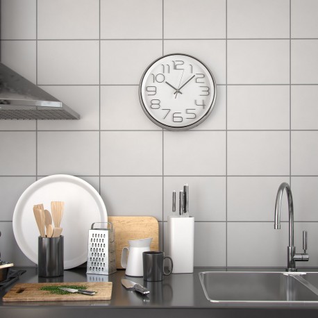 RELOJ COCINA PLATA 30 CM.