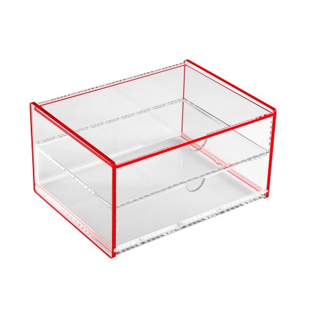 CAJA ACRILICA DOBLE ROJA